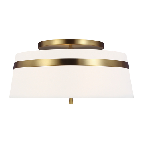 Visual Comfort Studio Collection Alexa Hampton Cordtlandt 19-Inch Burnished Brass Semi-Flush Mount by Visual Comfort Studio AF1153BBS