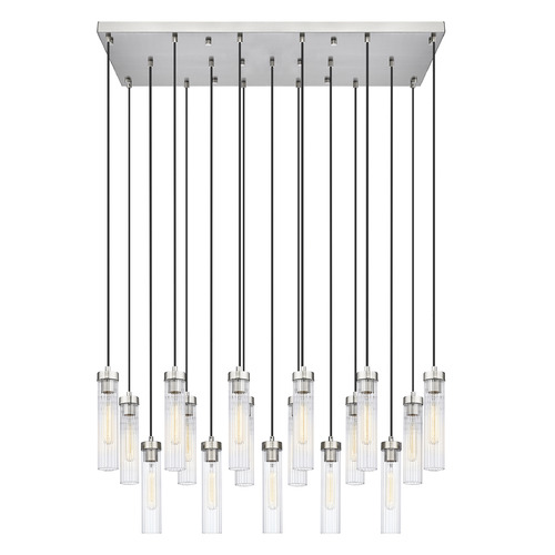 Z-Lite Z-Lite Beau Brushed Nickel Multi-Light Pendant with Cylindrical Shade 740P-17L-BN