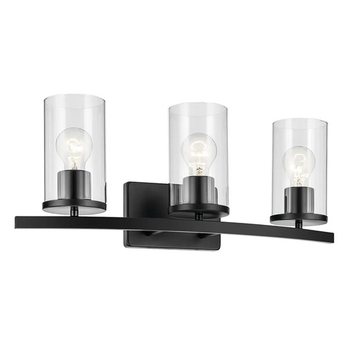 Kichler Lighting Crosby 3-Light Vanity Light in Black by Kichler Lighting 45497BKCLR