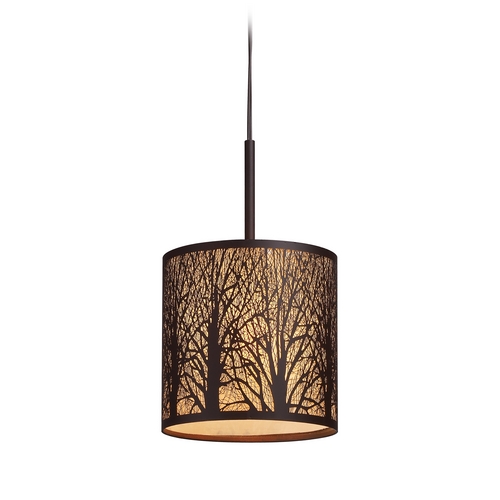 Elk Lighting Mini-Pendant Light with Amber Glass 31073/1