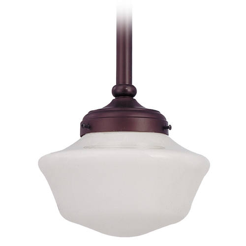 Design Classics Lighting 8-Inch Schoolhouse Mini-Pendant Light in Bronze Finish FA4-220 / GA8