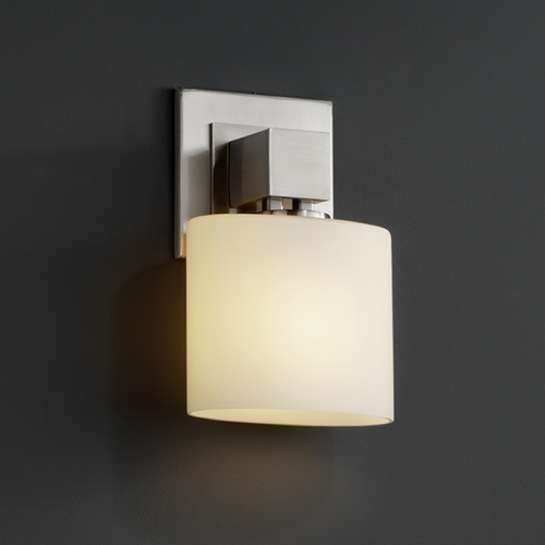 Justice Design Group Fusion Collection Sconce by Justice Design Group FSN-8707-30-OPAL-NCKL