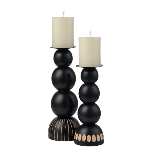 Elk Lighting Elk Lighting Dana Black & Natural Candle Holder S0057-11213/S2