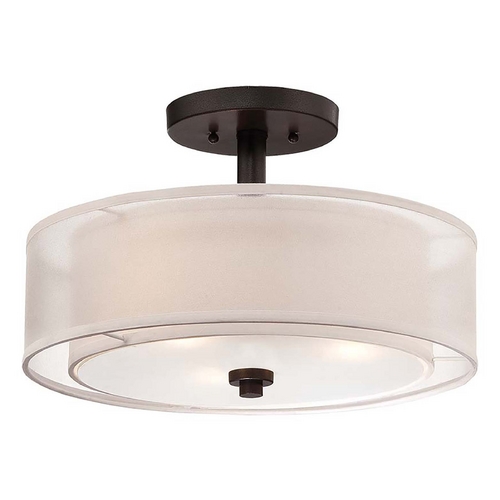 Minka Lavery Smoked Iron Parsons Studio Semi-Flush Mount Ceiling Light by Minka Lavery 4107-172