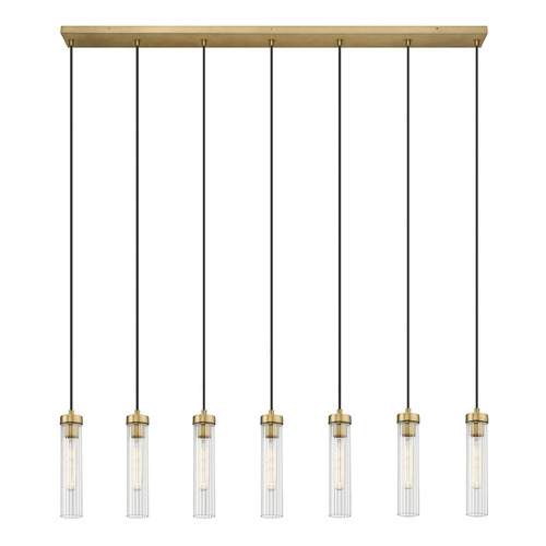 Z-Lite Z-Lite Beau Rubbed Brass Multi-Light Pendant with Cylindrical Shade 740P-7L-RB
