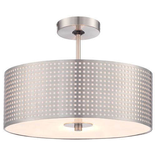 George Kovacs Lighting Grid Semi-Flush in Brushed Nickel by George Kovacs P5747-084