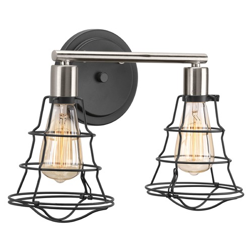 Progress Lighting Gauge Bathroom Light in Graphite & Brushed Nickel by Progress Lighting P300029-143