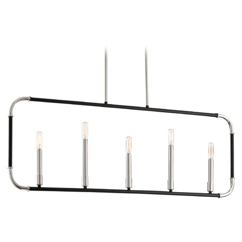 Minka Lavery Mid-Century Modern Island Light Black w/ Polished Nickel Liege by Minka Lavery 4065-572