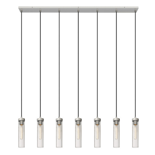 Z-Lite Z-Lite Beau Brushed Nickel Multi-Light Pendant with Cylindrical Shade 740P-7L-BN