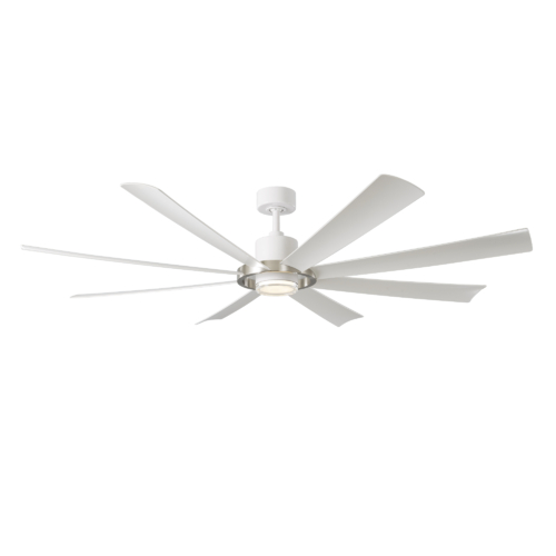 Modern Forms by WAC Lighting Aura 72-Inch 4CCT LED Smart Fan in Nickel & White by Modern Forms FR-W2303-72L-BN/MW