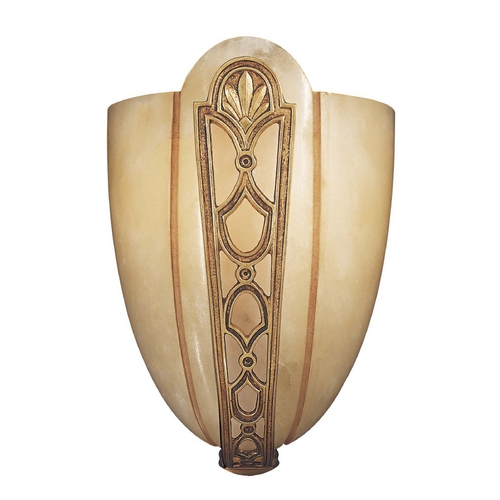 Metropolitan Lighting Sconce Wall Light with Alabaster Glass in French Gold by Metropolitan Lighting N950166
