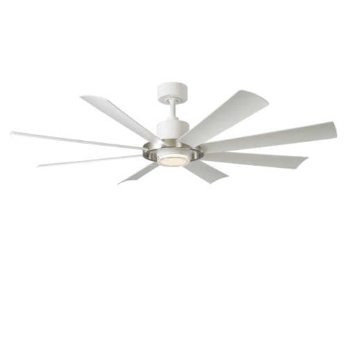 Modern Forms by WAC Lighting Aura 60-Inch 4CCT LED Smart Fan in Nickel & White by Modern Forms FR-W2303-60L-BN/MW