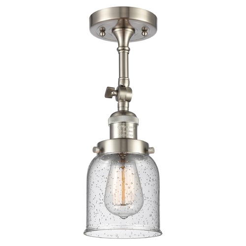 Innovations Lighting Small Bell Brushed Satin Nickel Semi-Flush Mount by Innovations Lighting 201F-SN-G54