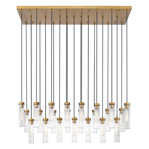 Z-Lite Z-Lite Beau Rubbed Brass Multi-Light Pendant with Cylindrical Shade 740P-23L-RB