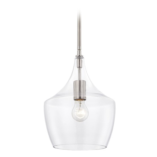 Design Classics Lighting Serra Bowl 100-Watt Pendant Light in Satin Nickel 1813-09