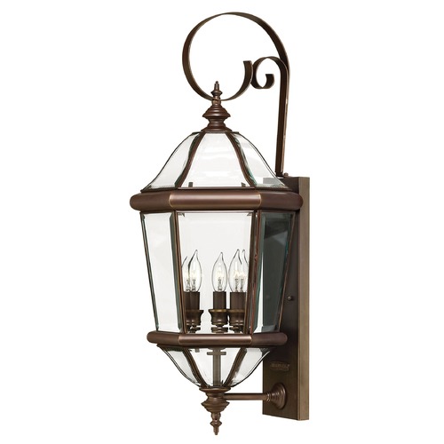 Hinkley Outdoor Wall Light with Clear Glass in Copper Bronze by Hinkley Lighting 2454CB