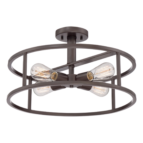 Quoizel Lighting New Harbor 4-Light Open Semi-Flush Mount in Western Bronze by Quoizel Lighting NHR1718WT