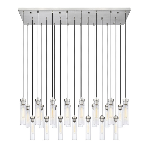 Z-Lite Z-Lite Beau Brushed Nickel Multi-Light Pendant with Cylindrical Shade 740P-23L-BN