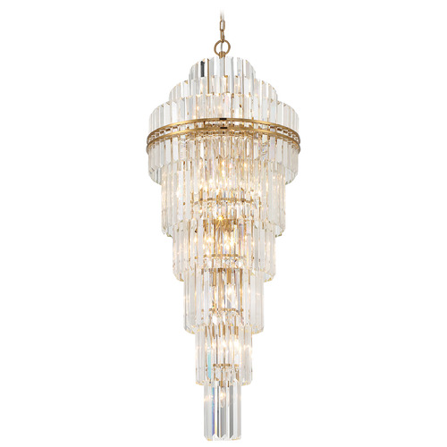 Crystorama Lighting Crystorama Lighting Hayes Aged Brass Crystal Chandelier HAY-1419-AG