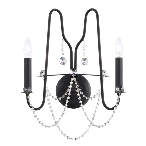 Schonbek Lighting Schonbek Worldwide Lighting Esmery Ferro Black Sconce AR1002N-59O