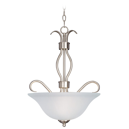 Maxim Lighting Maxim Lighting Basix Satin Nickel Pendant Light with Bowl / Dome Shade 10121FTSN