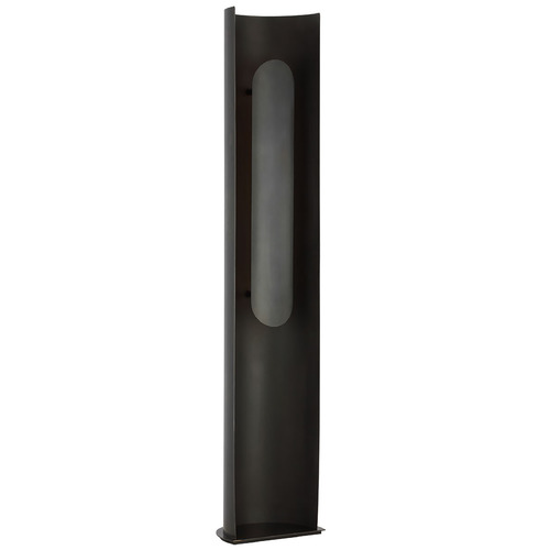 Visual Comfort Modern Collection Visual Comfort Modern Collection Shielded Bronze LED Floor Lamp with Curved Panel Shade PBFL50427BZ