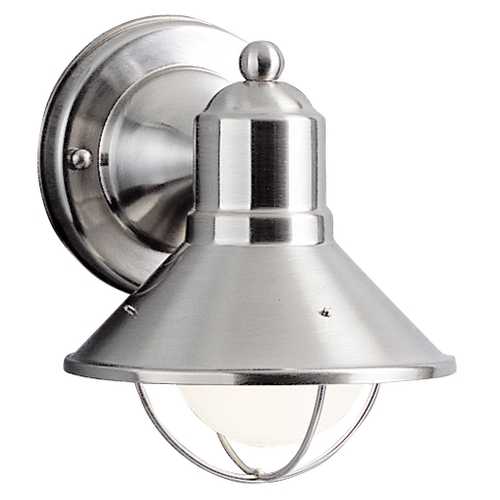 Kichler Lighting Seaside 7.50-Inch Outdoor Wall Light in Brushed Nickel by Kichler Lighting 9021NI