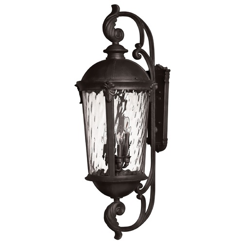 Hinkley Seeded Glass Outdoor Wall Light Black by Hinkley Lighting 1929BK