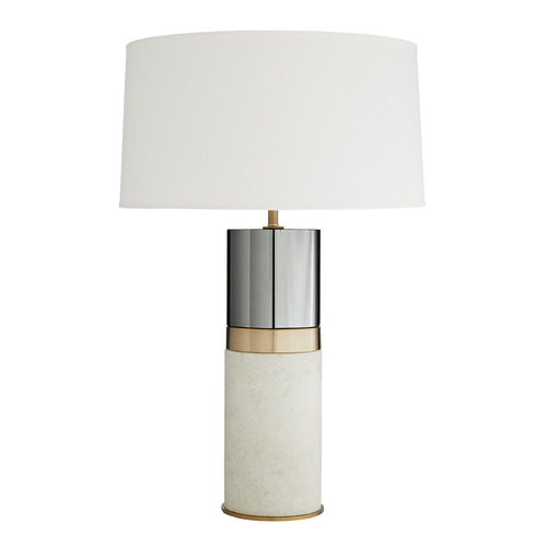 Arteriors Home Lighting Whitman Table Lamp in White, Smoke & Pale Brass by Arteriors Home 49285-395
