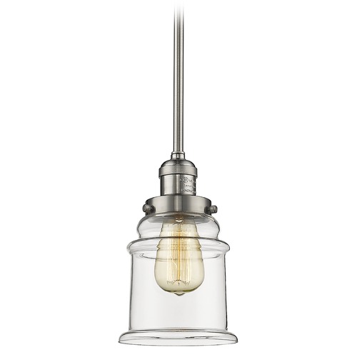 Innovations Lighting Canton Brushed Satin Nickel Mini Pendant by Innovations Lighting 201S-SN-G182