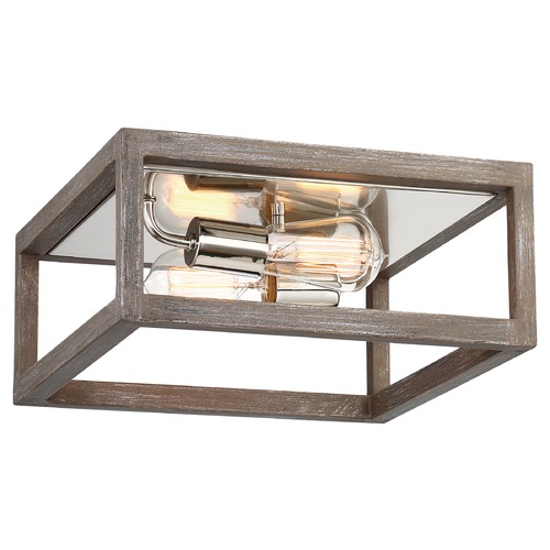 Nuvo Lighting Bliss Driftwood & Polished Nickel Flush Mount by Nuvo Lighting 60/6482