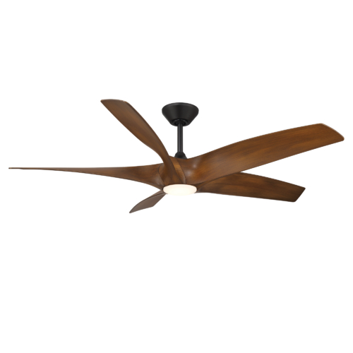 Modern Forms by WAC Lighting Zyphyr 5 62-Inch 4CCT LED Smart Fan in Black & Koa by Modern Forms FR-W2401-62L-MB/DK