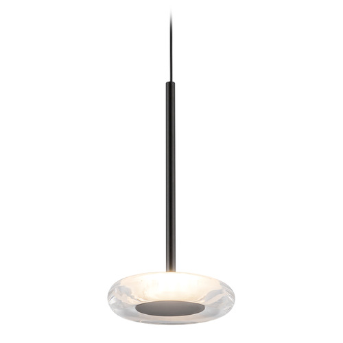 Kuzco Lighting Kuzco Lighting Stephord Black LED Mini-Pendant Light with Oblong Shade PD97204-BK/CL
