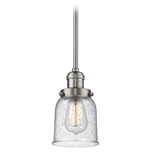 Innovations Lighting Small Bell Brushed Satin Nickel Mini Pendant by Innovations Lighting 201S-SN-G54