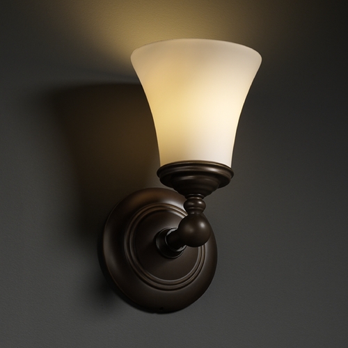 Justice Design Group Fusion Collection Sconce by Justice Design Group FSN-8521-20-OPAL-DBRZ