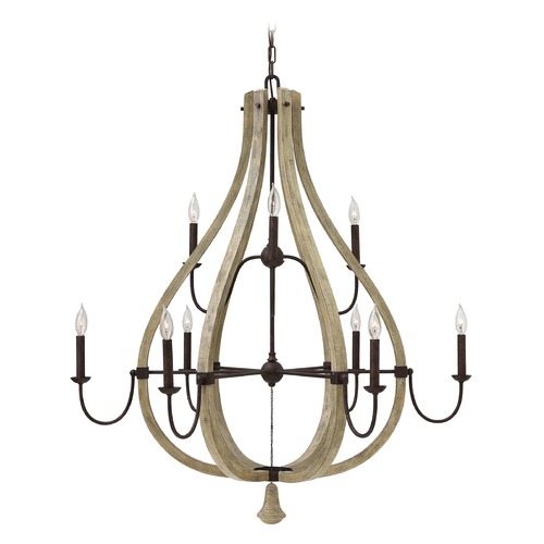 Fredrick Ramond Middlefield 41-Inch Wide Chandelier in Iron Rust & Weathered Ash by Fredrick Ramond FR40578IRR