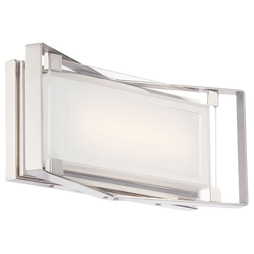 George Kovacs Lighting Crystal Clear LED Bathroom Light in Polished Nickel by George Kovacs P1182-613-L