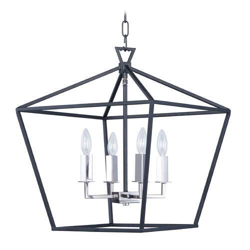 Maxim Lighting Abode Black & Polished Nickel Pendant by Maxim Lighting 25156TXBPN