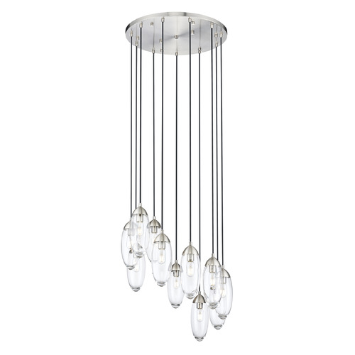 Z-Lite Z-Lite Arden Brushed Nickel Multi-Light Pendant with Oblong Shade 651P-11R-BN