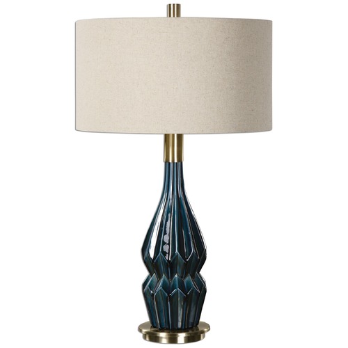 Uttermost Lighting Prussian Blue Ceramic Lamp by Uttermost Lighting 27081-1