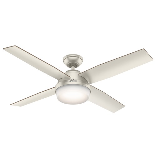 Hunter Fan Company Dempsey 52-Inch Outdoor LED Fan in Matte Nickel by Hunter Fan Company 59450