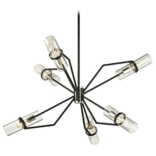 Troy Lighting Raef Textured Black & Polish Nickel Chandelier by Troy Lighting F6326