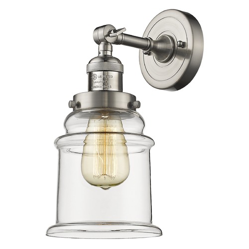 Innovations Lighting Canton Brushed Satin Nickel Sconce by Innovations Lighting 203-SN-G182