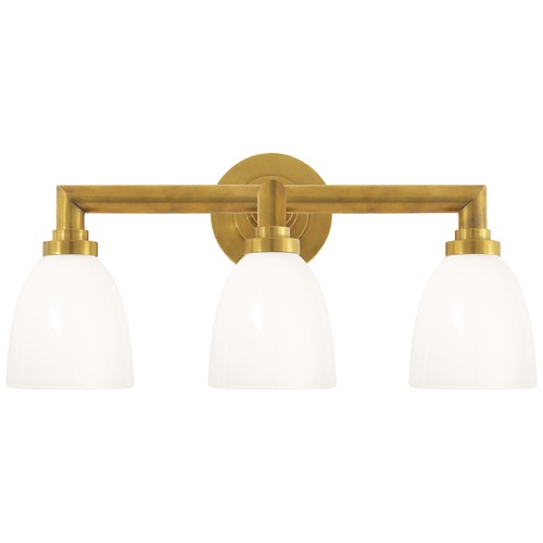 Visual Comfort Signature Collection E.F. Chapman Wilton 3-Light Bath Light in Brass by Visual Comfort Signature SL2843HABWG