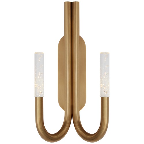 Visual Comfort Signature Collection Kelly Wearstler Rousseau Double Sconce in Brass by Visual Comfort Signature KW2283ABSG