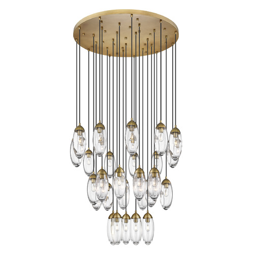 Z-Lite Z-Lite Arden Rubbed Brass Multi-Light Pendant with Oblong Shade 651P-27R-RB