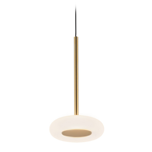 Kuzco Lighting Kuzco Lighting Stephord Metallic Brass LED Mini-Pendant Light with Oblong Shade PD97204-MRB/FR