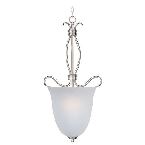 Maxim Lighting Maxim Lighting Basix Satin Nickel Pendant Light with Bell Shade 10131FTSN