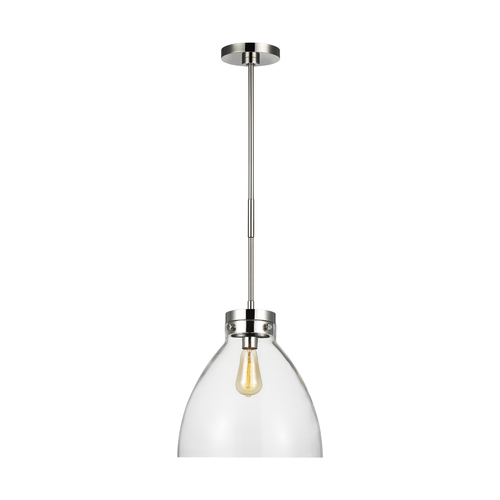 Visual Comfort Studio Collection Chapman & Meyers Garrett 15.38-Inch Polished Nickel Pendant by Visual Comfort Studio CP1121PN
