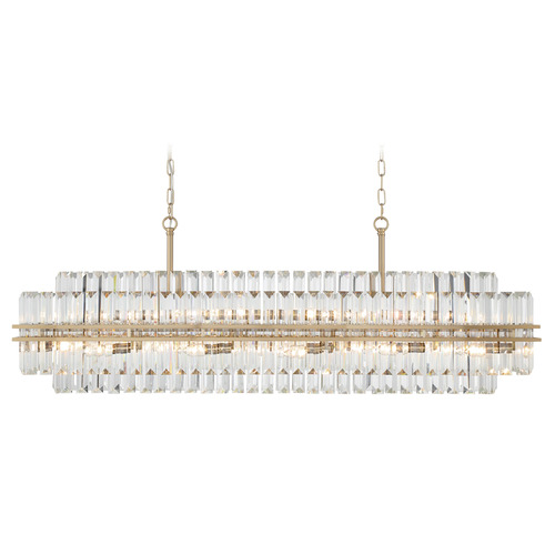 Crystorama Lighting Hayes 16-Light Linear Chandelier in Aged Brass by Crystorama Lighting HAY-1417-AG